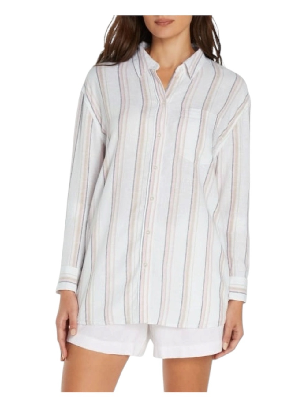 Gap Women's Linen Button-Down Top Multi Color Size Medium‎ NWT